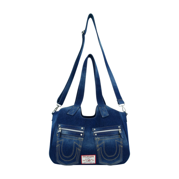 concept one True Religion Horseshoe Stitch Dark Denim Satchel Dark Denim