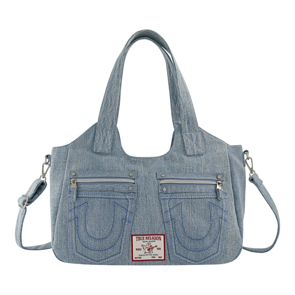 Concept One True Religion Horseshoe Stitch Denim Satchel Denim
