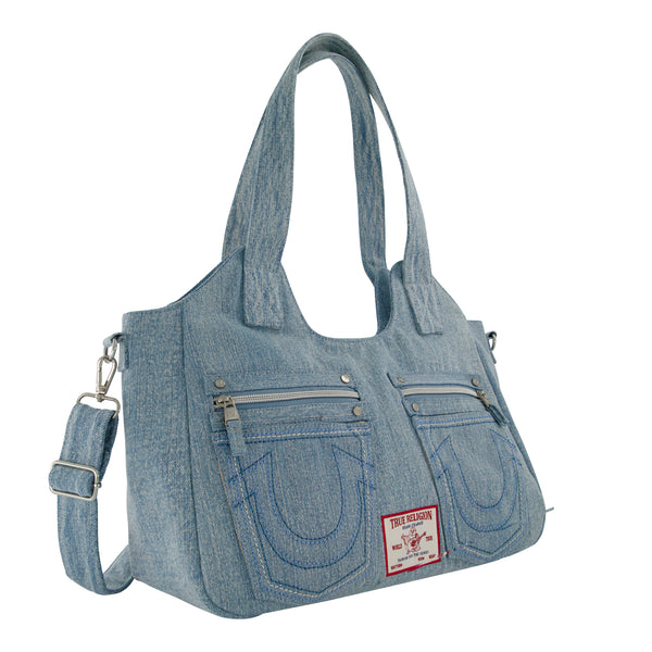 concept one True Religion Horseshoe Stitch Denim Satchel Denim