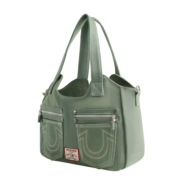Concept One True Religion Horseshoe Stitch Sage Satchel
