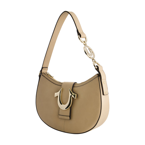 Concept One True Religion Horseshoe Strap Crescent Hobo CAMEL