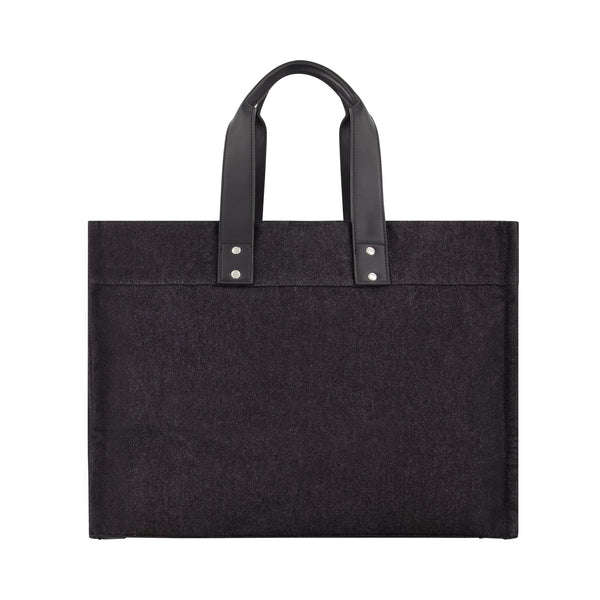 Concept One True Religion Large Washed Black Denim Tote Black