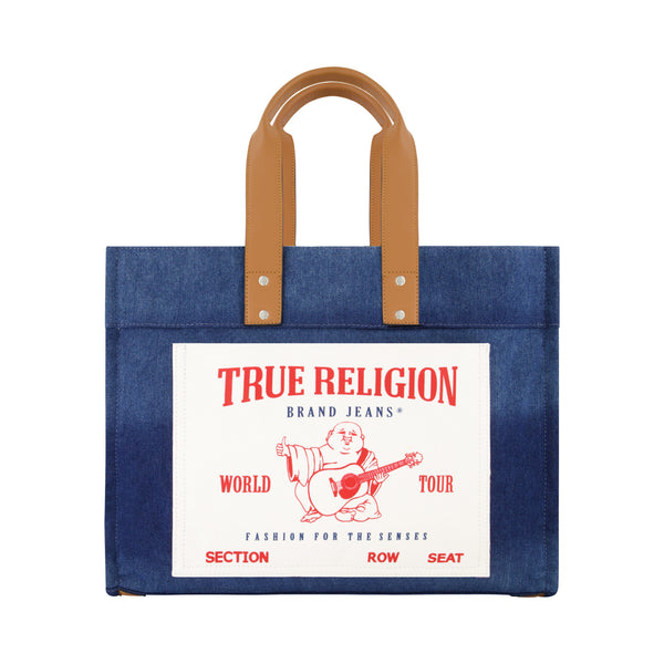Concept One True Religion Large Washed Navy Denim Tote Navy