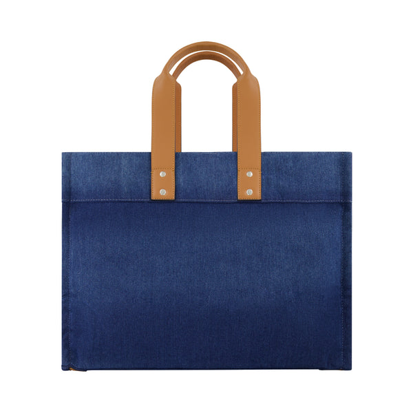 Concept One True Religion Large Washed Navy Denim Tote Navy