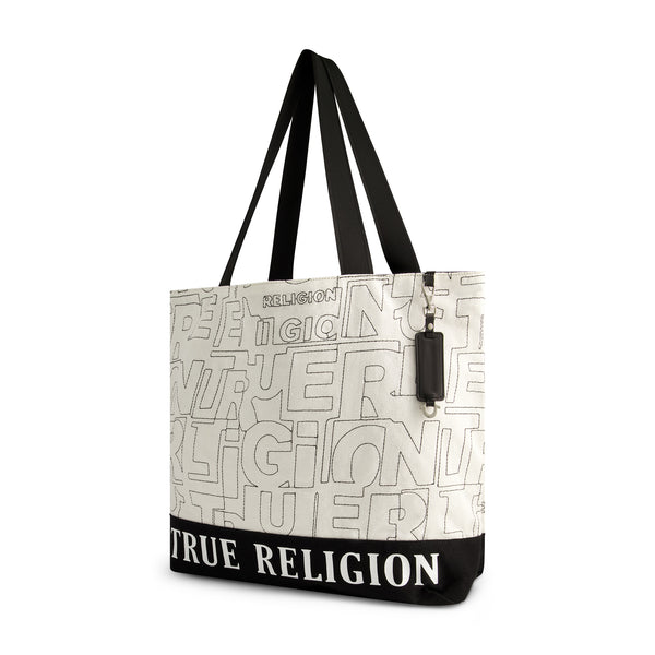 Concept One True Religion Logo Stitch Large Tote Black