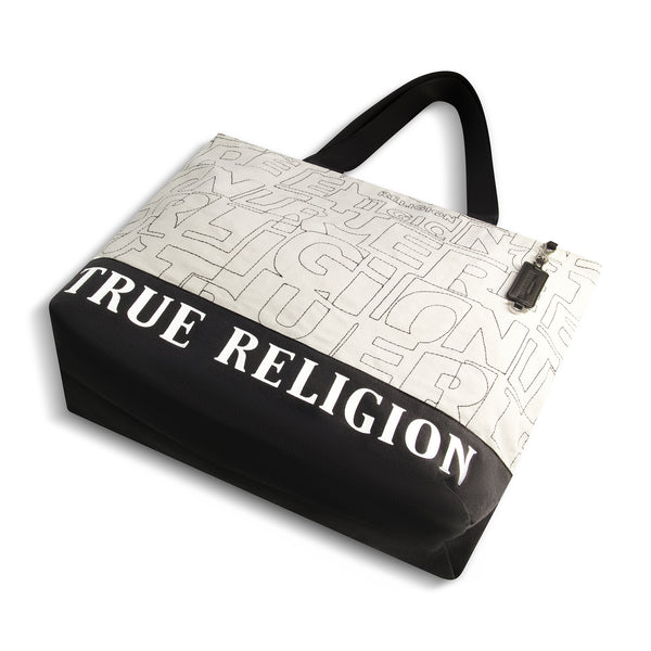 Concept One True Religion Logo Stitch Large Tote Black