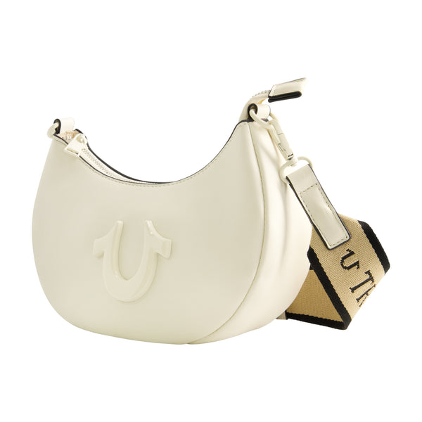 Concept One True Religion Logo Strap Crescent Hobo Ivory