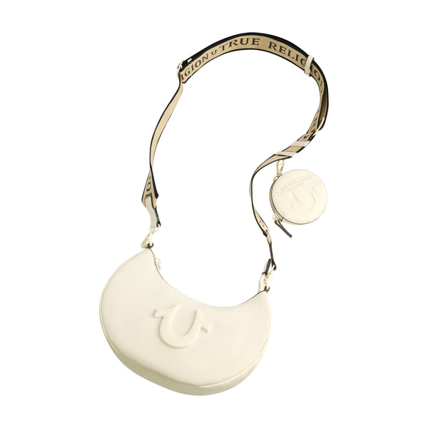 Concept One True Religion Logo Strap Crescent Hobo Ivory