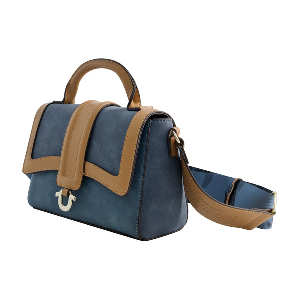 Concept One True Religion Mini Camo Strap Satchel BLUE