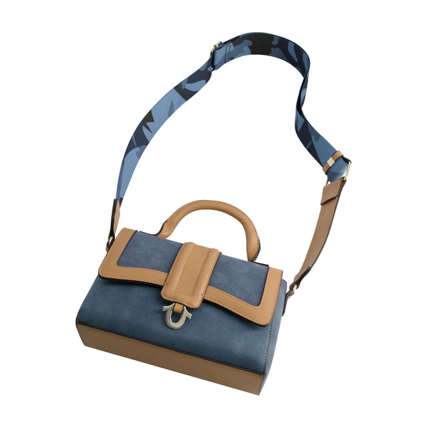 Concept One True Religion Mini Camo Strap Satchel BLUE