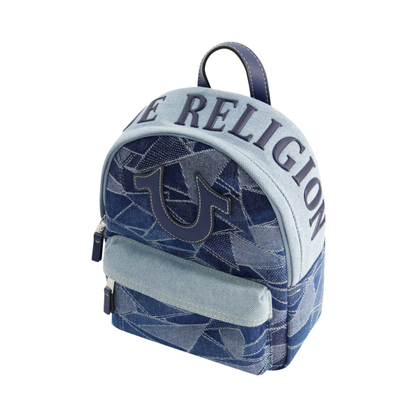 Concept One True Religion Mini Denim Logo Backpack Denim Sky