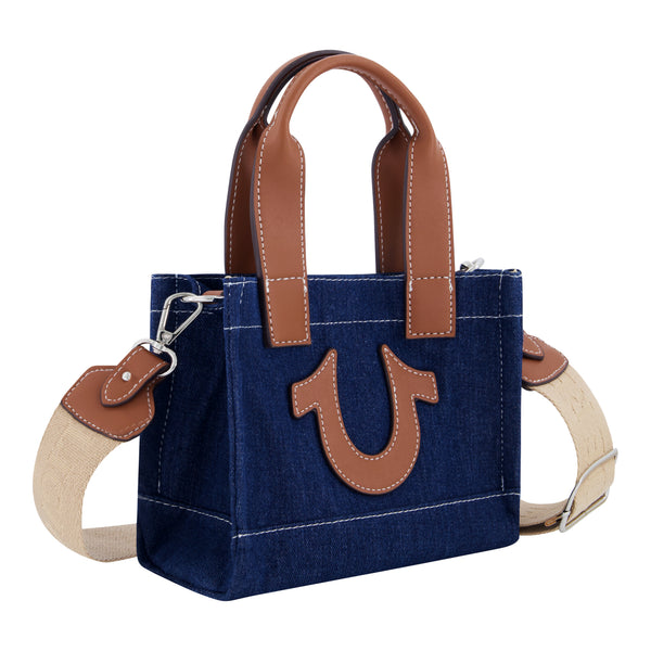 Concept One True Religion Mini Denim Tote Dark Denim