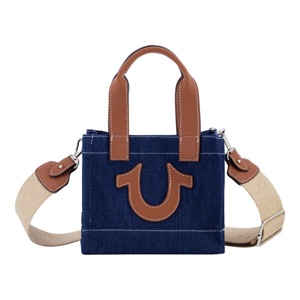 concept one True Religion Mini Denim Tote Dark Denim