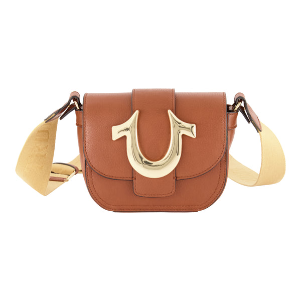 Concept One True Religion Mini Flap Crossbody Cognac