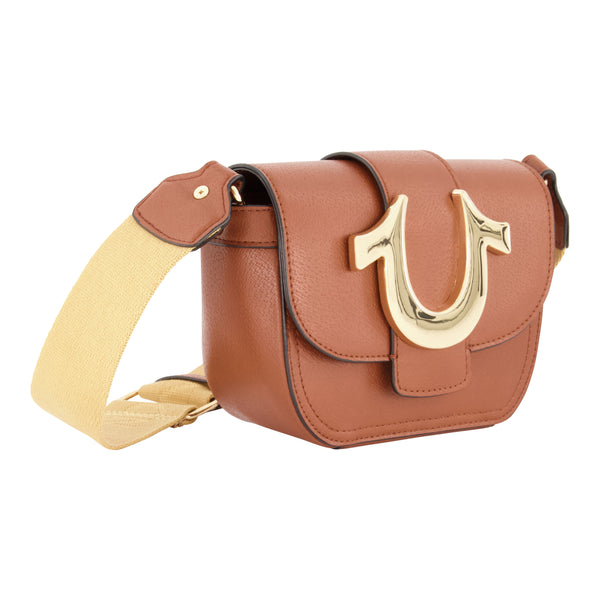 Concept One True Religion Mini Flap Crossbody Cognac