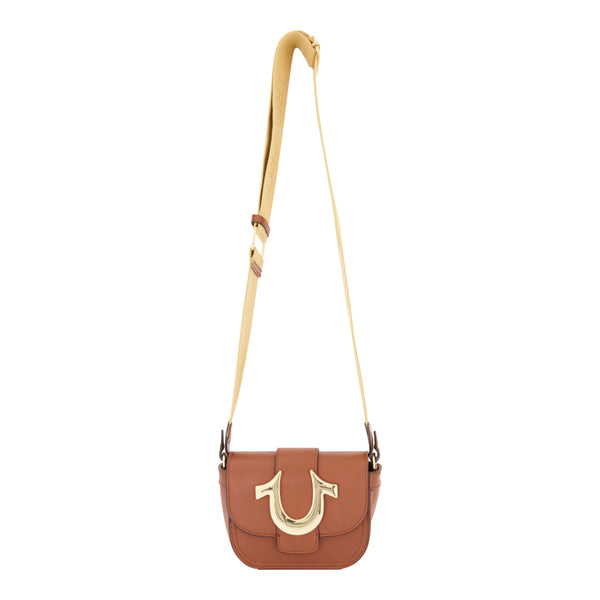 concept one True Religion Mini Flap Crossbody Cognac