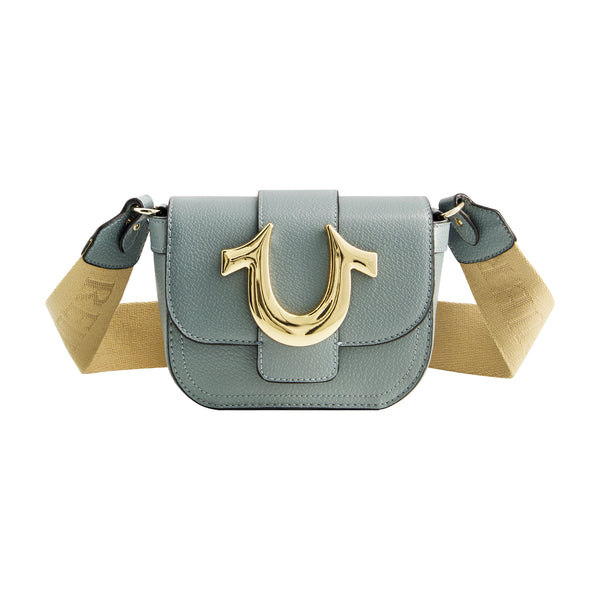 concept one True Religion mini flap crossbody light blue