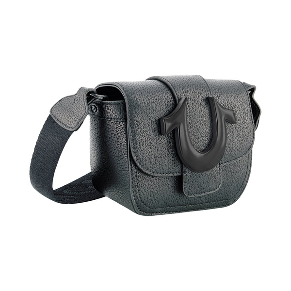 Concept One True Religion Mini Flap Dark Hardware Crossbody Black