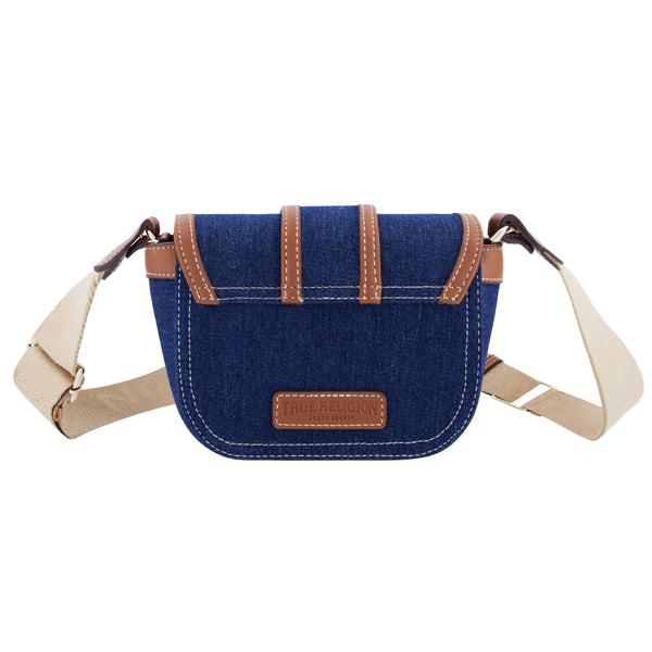 Concept One True Religion Mini Flap Denim Crossbody Dark Denim