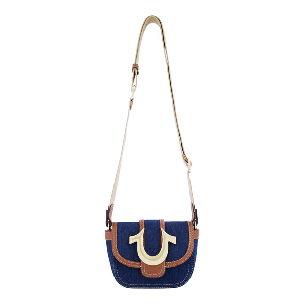 Concept One True Religion Mini Flap Denim Crossbody Dark Denim