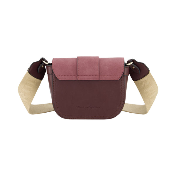 Concept One True Religion Mini Flap Suede Crossbody Wine