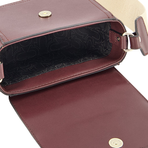 Concept One True Religion Mini Flap Suede Crossbody Wine