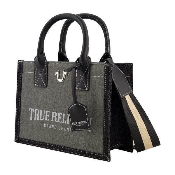 Concept One True Religion Modern Edge Denim Tote Light Grey