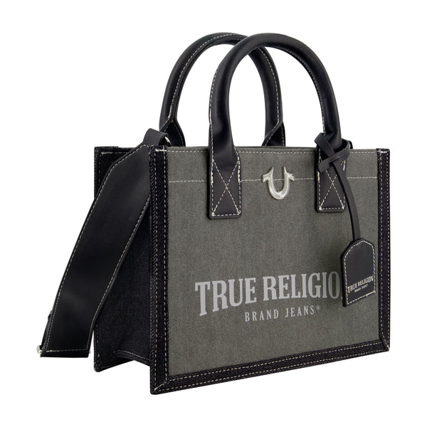 Concept One True Religion Modern Edge Denim Tote Light Grey