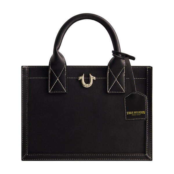 Concept One True Religion Modern Edge Suede Tote Black