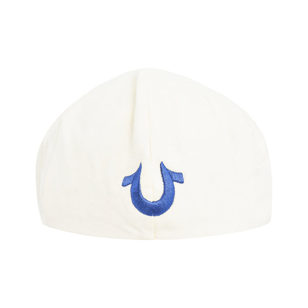 concept one True Religion Newsboy Ivy Cap With Horseshoe Logo On Back Off White