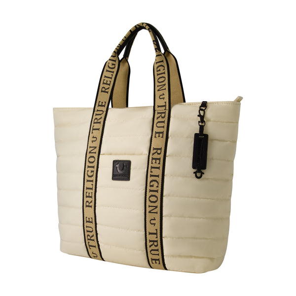 Concept One True Religion Nylon Solid Quilted Tote Ivory
