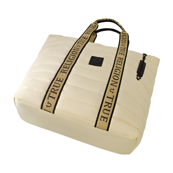 Concept One True Religion Nylon Solid Quilted Tote Ivory