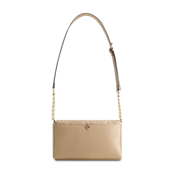 Concept One True Religion Quilted Horseshoe Flap Hobo CAMEL