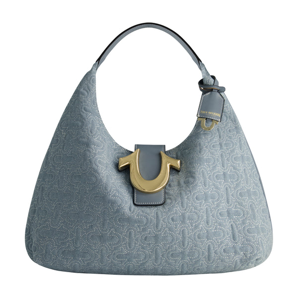 concept one True Religion Quilted Horseshoe Large Denim Hobo