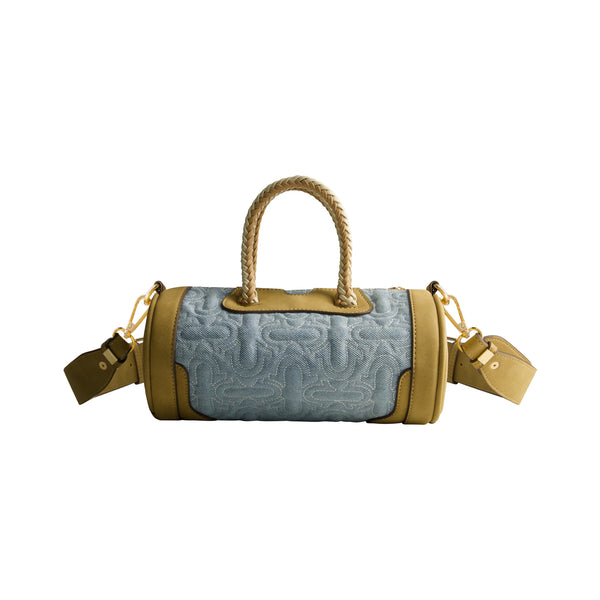 Concept One True Religion Quilted Horseshoe Mini Duffel Crossbody Bag DENIM