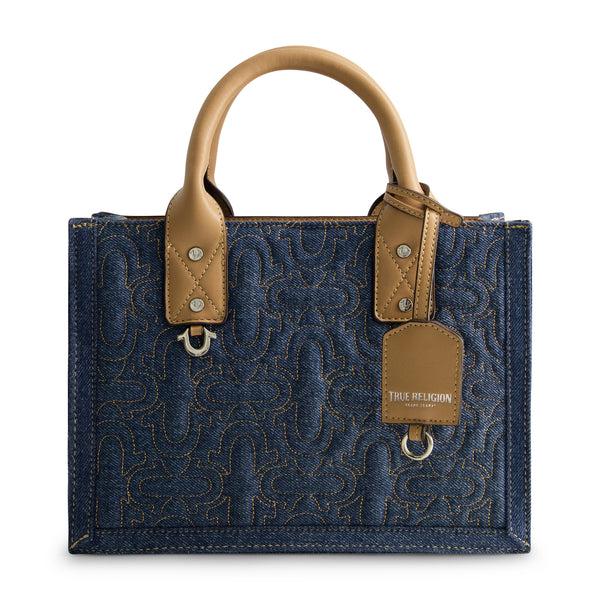 concept one True Religion Quilted Horseshoe Modern Tote Dark Denim