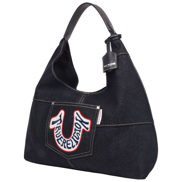 Concept One True Religion Retro Logo Denim Hobo Bag