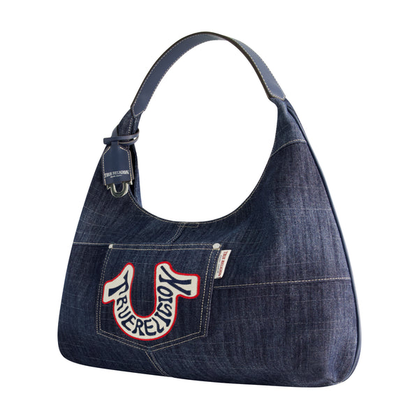Concept One True Religion Retro Logo Denim Hobo Bag