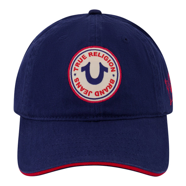 Concept One True Religion Round Woven Patch Dad Cap With Cotton Twill Navy