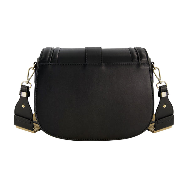 Concept One True Religion Saddle Bag With Gold Hardware BLACK