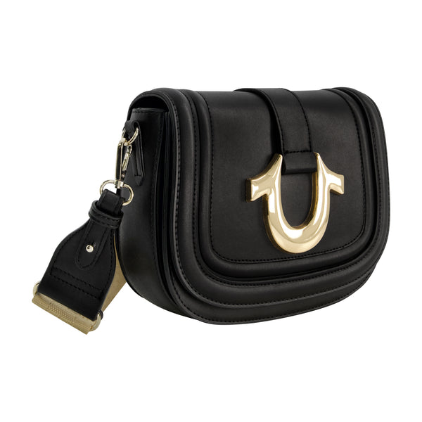 Concept One True Religion Saddle Bag With Gold Hardware BLACK