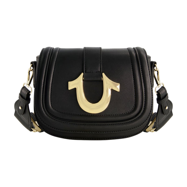 concept one True Religion Saddle Bag with Gold Hardware BLACK