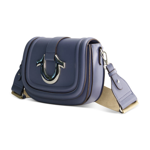 Concept One True Religion Saddle Bag With Gold Hardware Blue