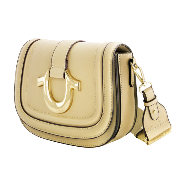 Concept One True Religion Saddle Bag With Gold Hardware CAMEL