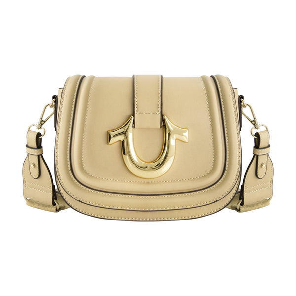 concept one True Religion Saddle Bag with Gold Hardware CAMEL