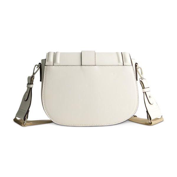 Concept One True Religion Saddle Bag With Gold Hardware WHITE