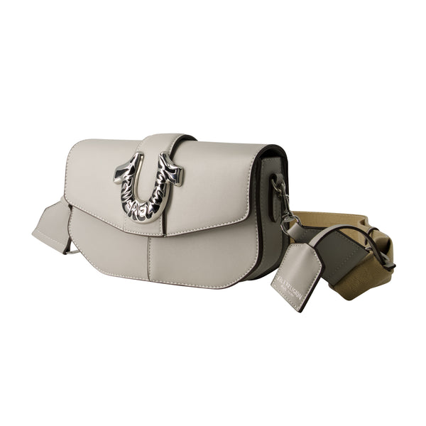 Concept One True Religion Shoulder Bag With Signature Logo Accent LIGHT GREY