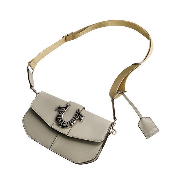 Concept One True Religion Shoulder Bag With Signature Logo Accent LIGHT GREY