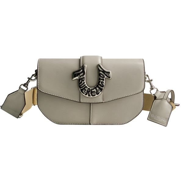 concept one True Religion Shoulder Bag with Signature Logo Accent LIGHT GREY