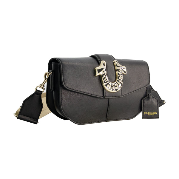 Concept One True Religion Shoulder Bag With Signature Logo Accent BLACK